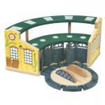 Depou Garaj trenulete mare  cu platorma rotitoare si 5 intrari Maxim Round House